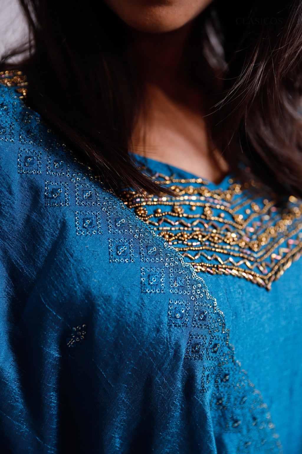 Vijithra Silk Fully Stitched Top and Dupatta Set for Women – Handworked Yoke with Crepe Lining