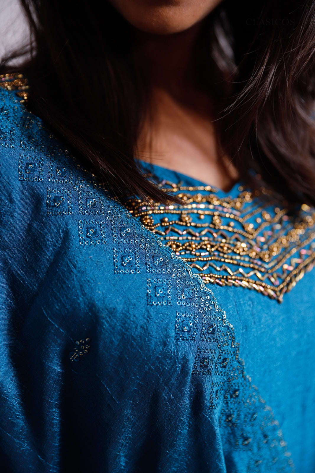 Vijithra Silk Fully Stitched Top and Dupatta Set for Women – Handworked Yoke with Crepe Lining