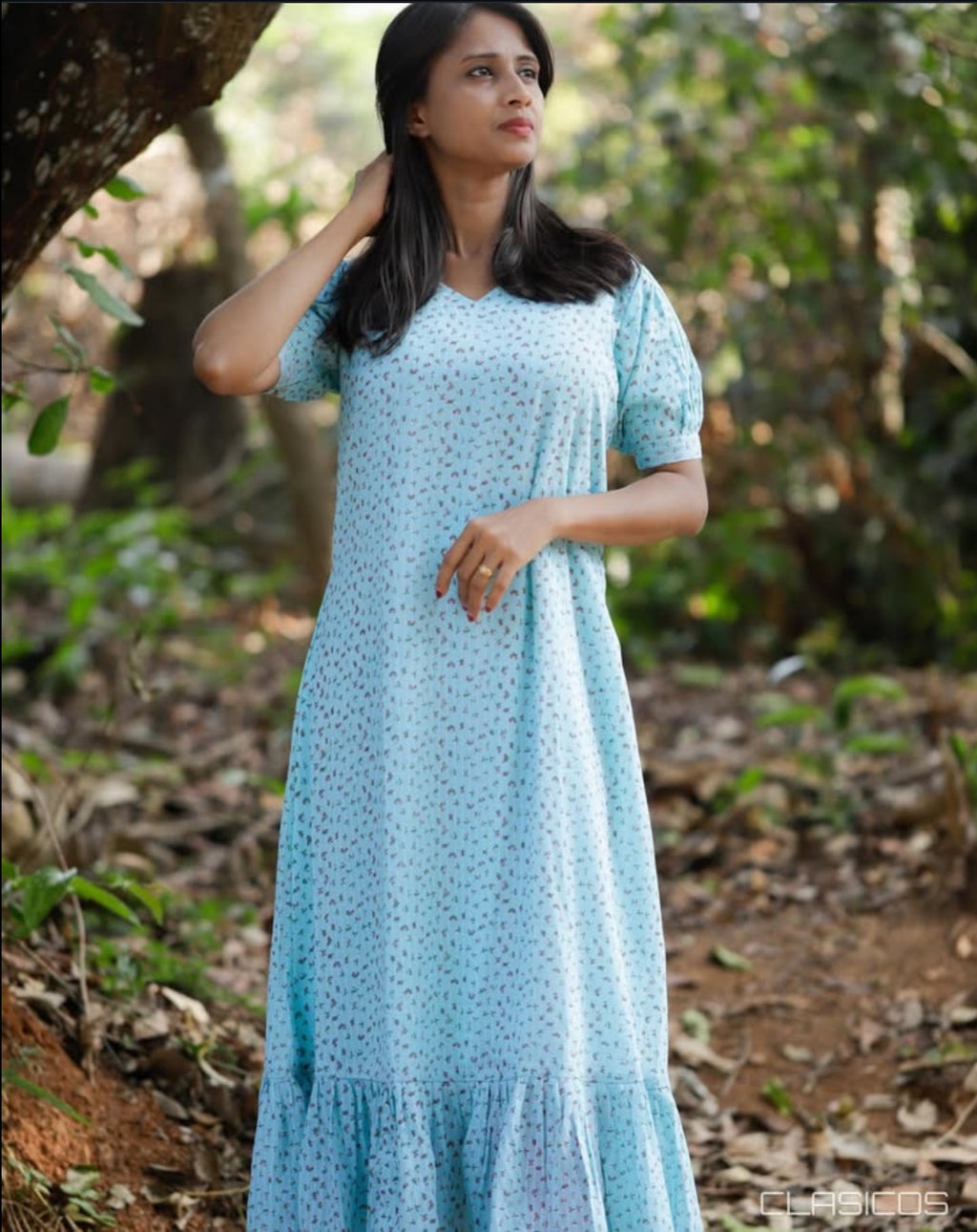 Georgette dress with floral prints