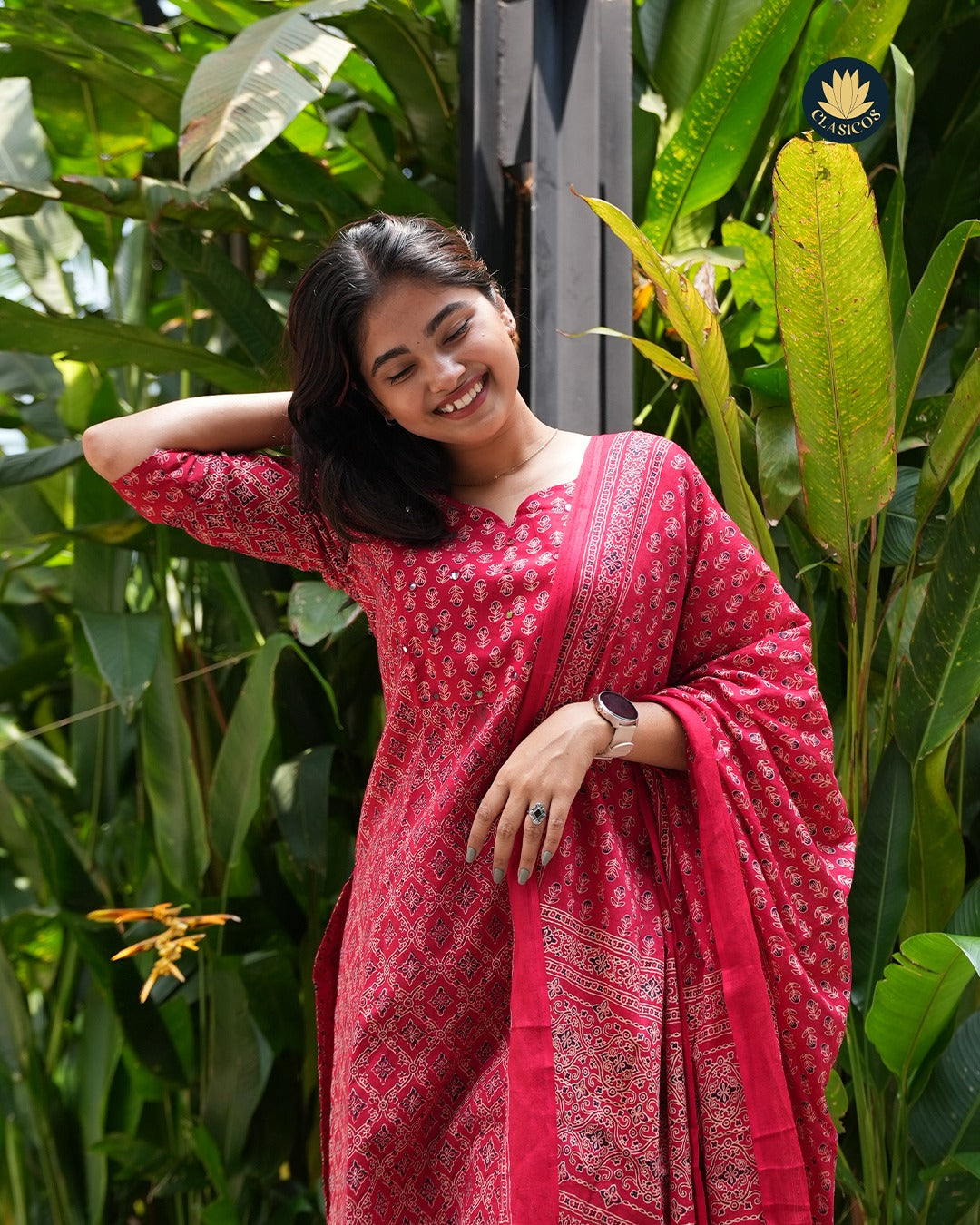 Pure Cotton Ajrakh Printed Salwar Set  - CLS0124