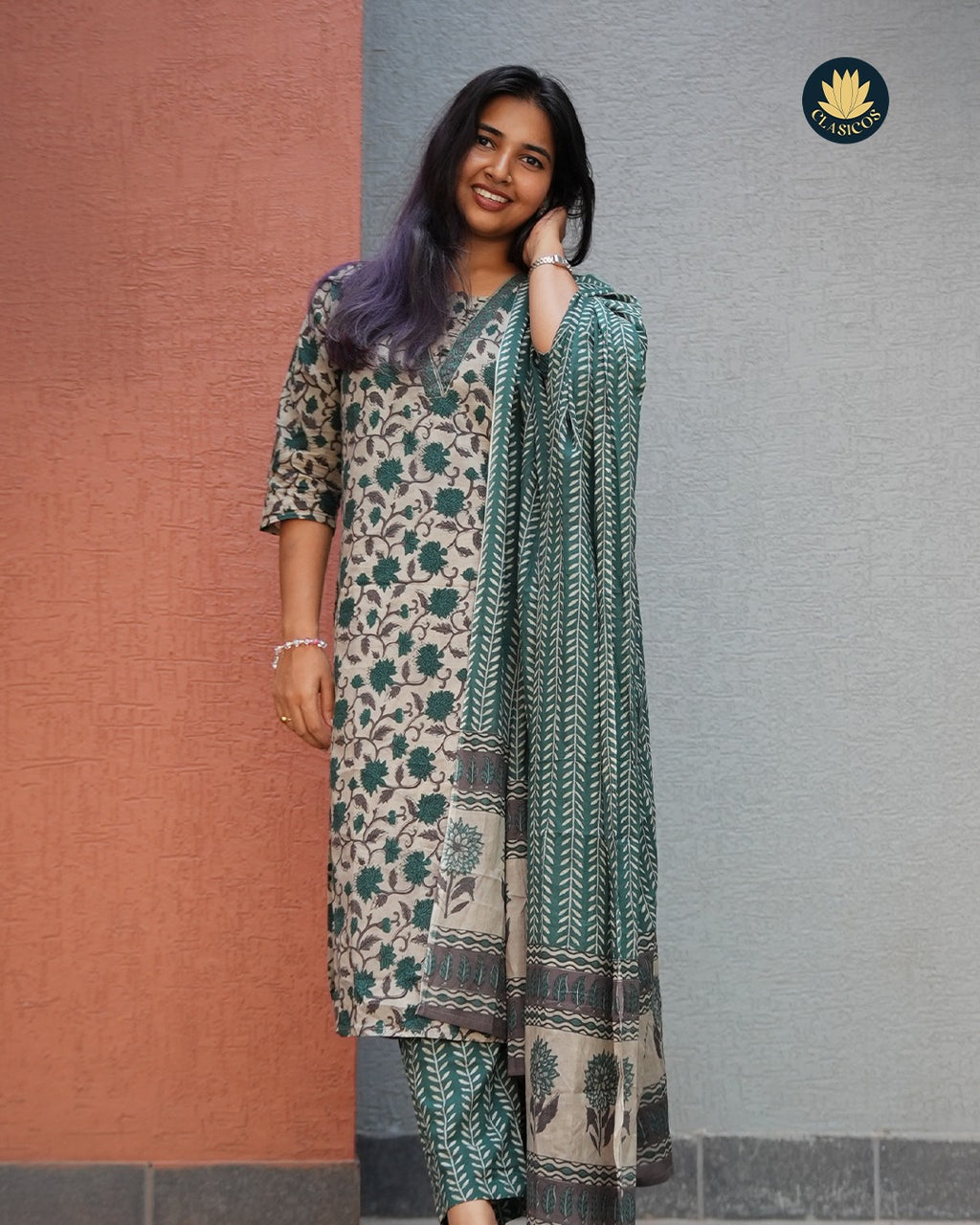 Block Printed Pure Cotton Salwar Suit - CLS0127