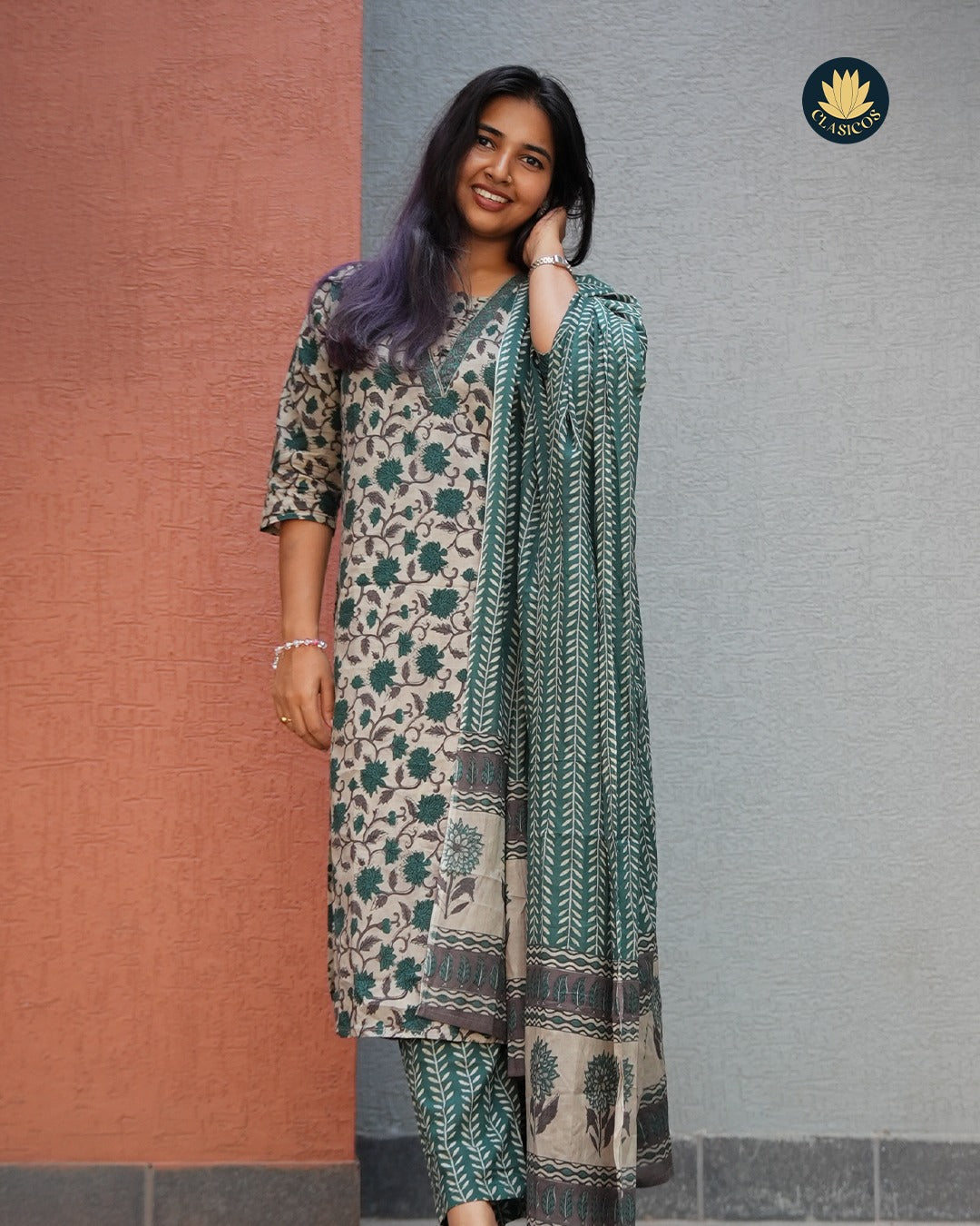 Block Printed Pure Cotton Salwar Suit - CLS0127