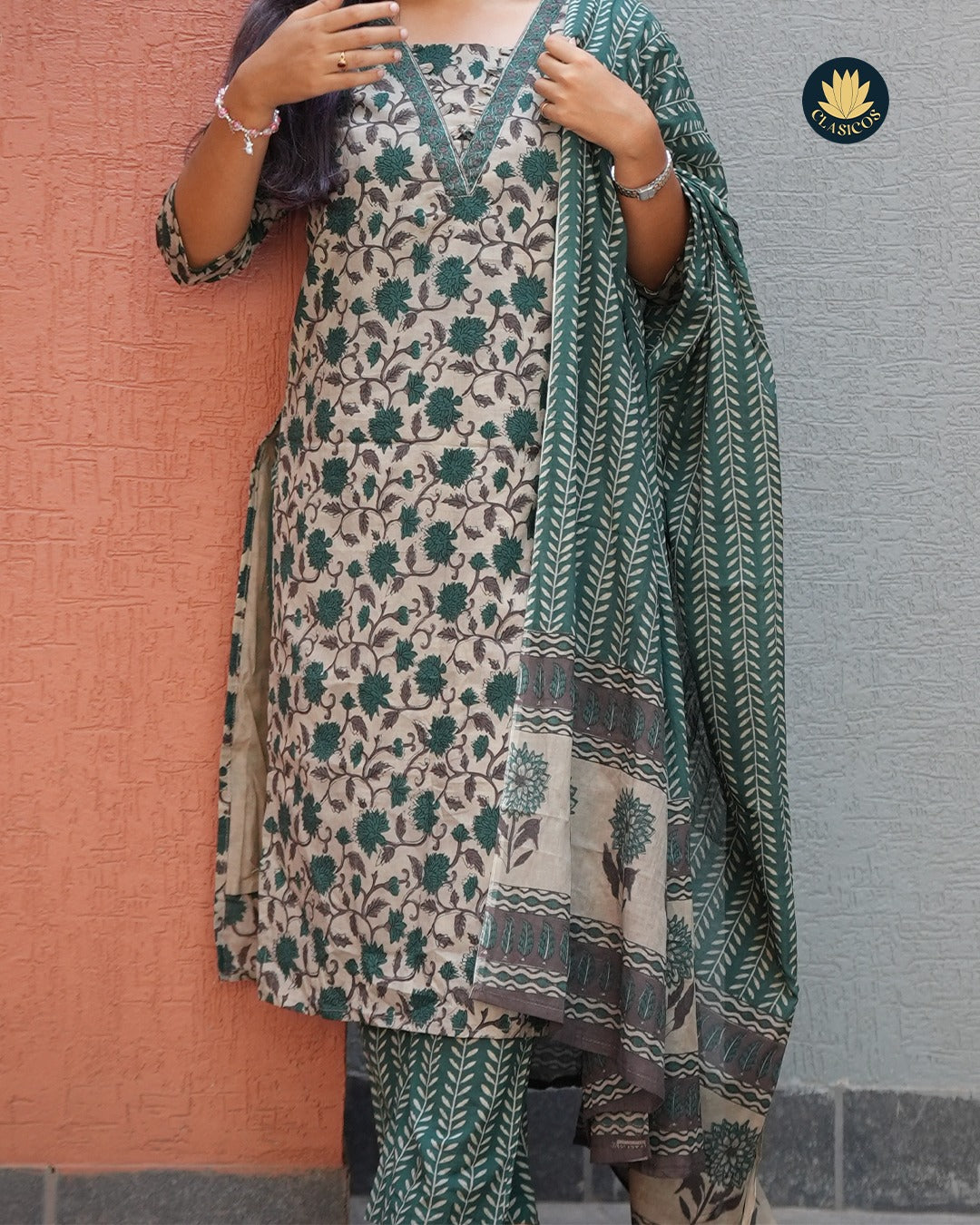 Block Printed Pure Cotton Salwar Suit - CLS0127