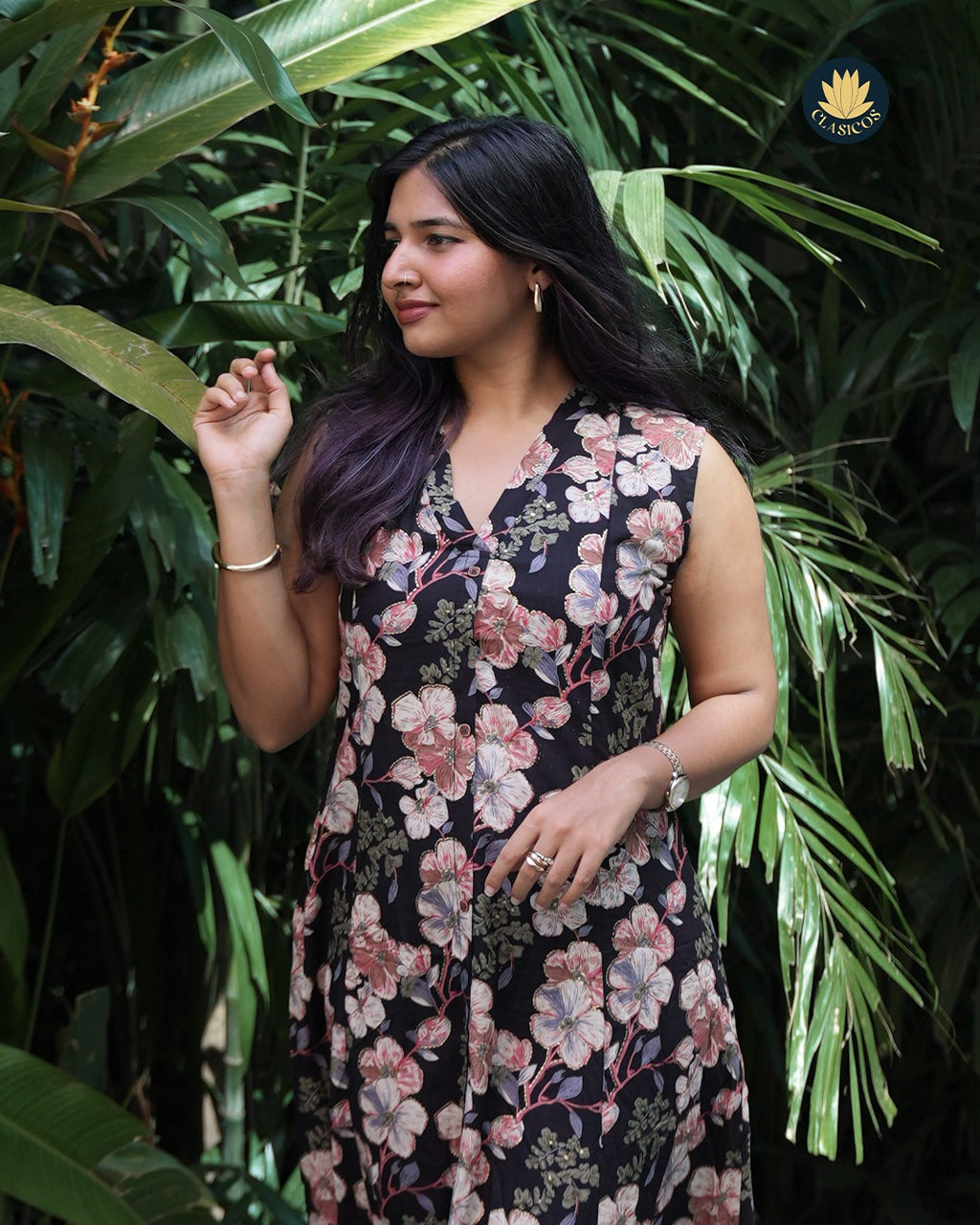 Premium Printed Rayon Sleeveless Dress - CLS0128