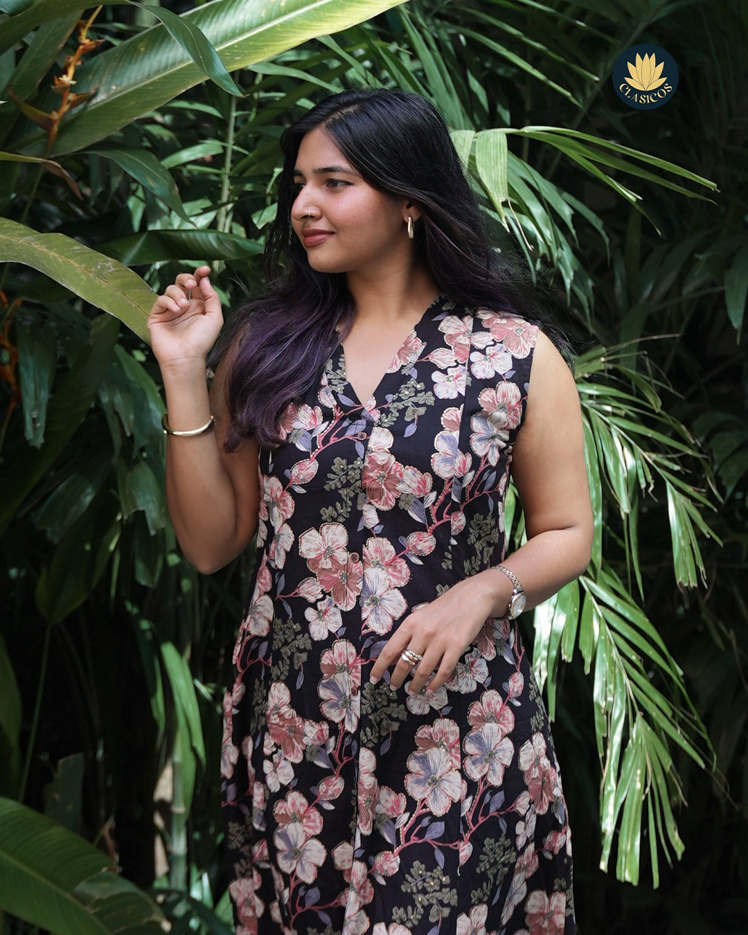 Premium Printed Rayon Sleeveless Dress - CLS0128