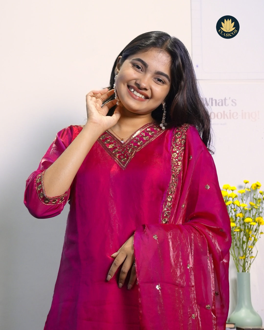Velvet Organza Partywear Salwar Suit In Vibrant Colours- CLS0138