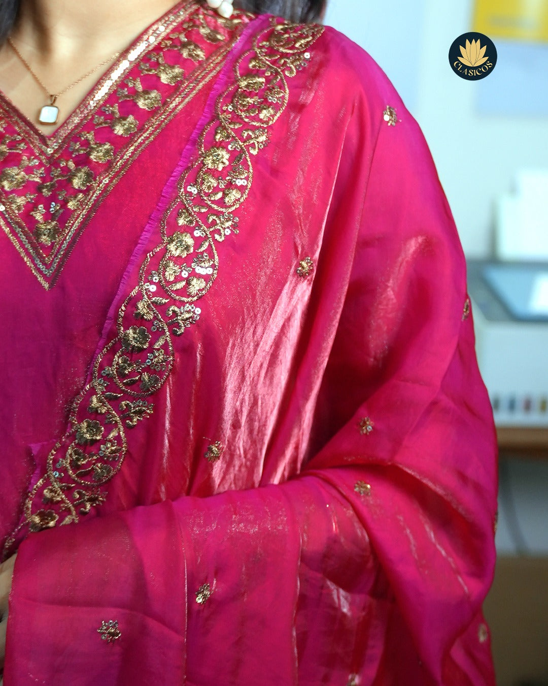 Velvet Organza Partywear Salwar Suit In Vibrant Colours- CLS0138