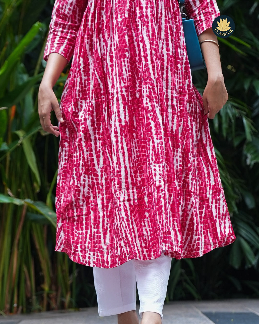 Handcrafted Tie-Dye Cotton Coord Set with Kantha Stitches - CLS0133