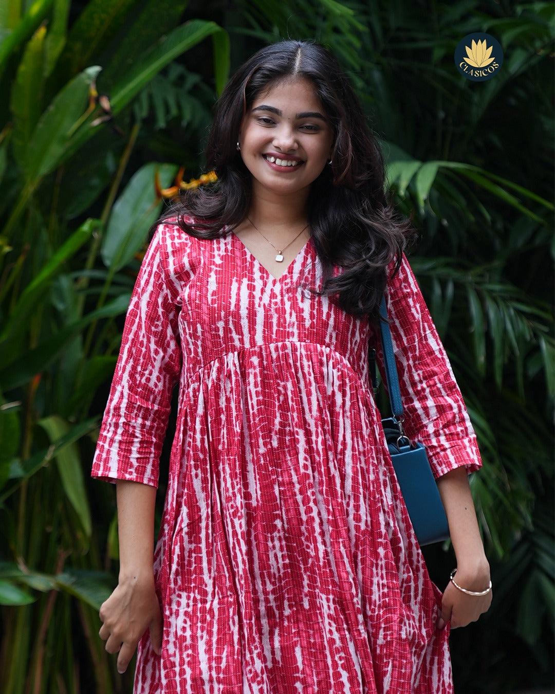 Handcrafted Tie-Dye Cotton Coord Set with Kantha Stitches - CLS0133
