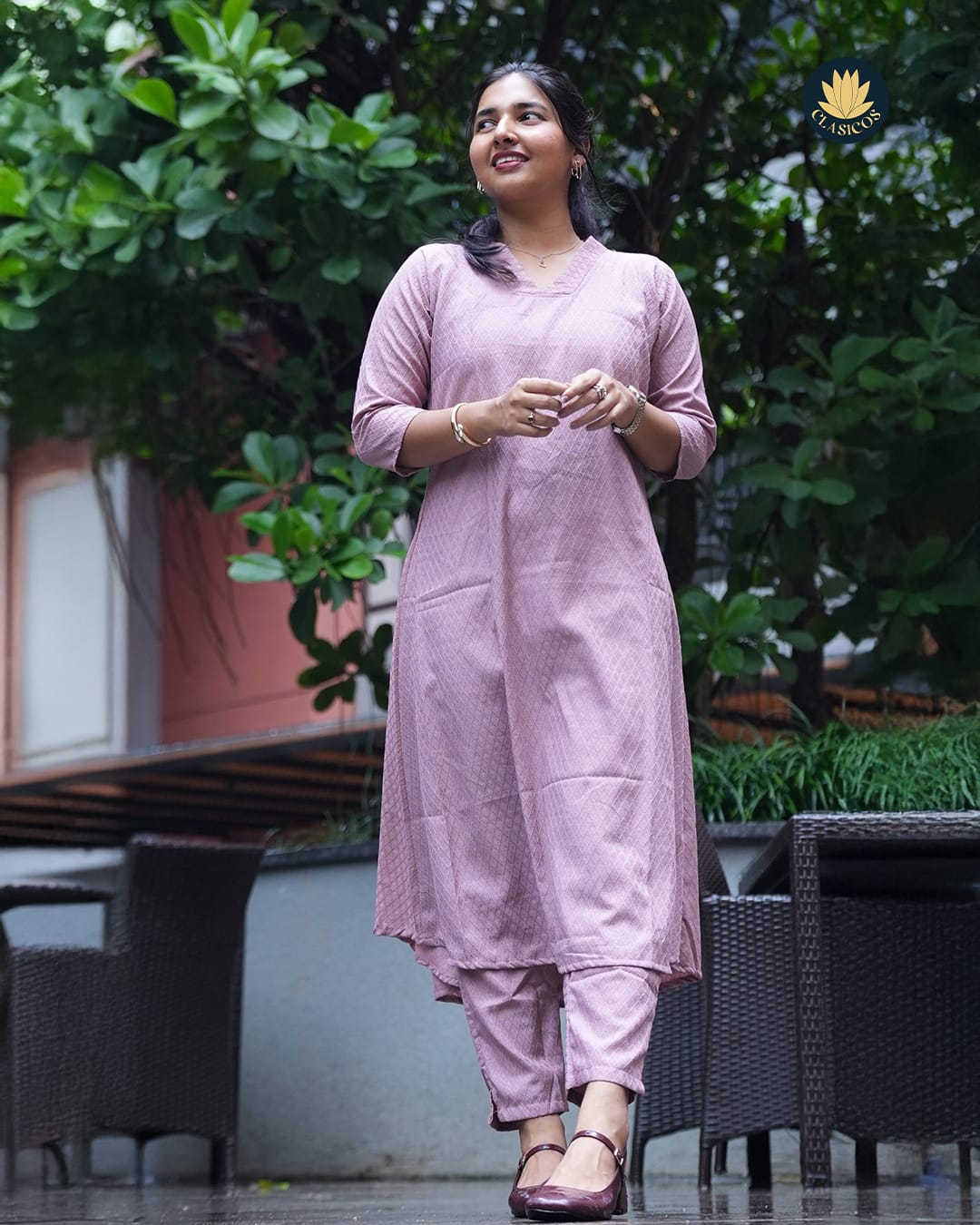 Solid Colour Co-ord Set in Imported Fabric