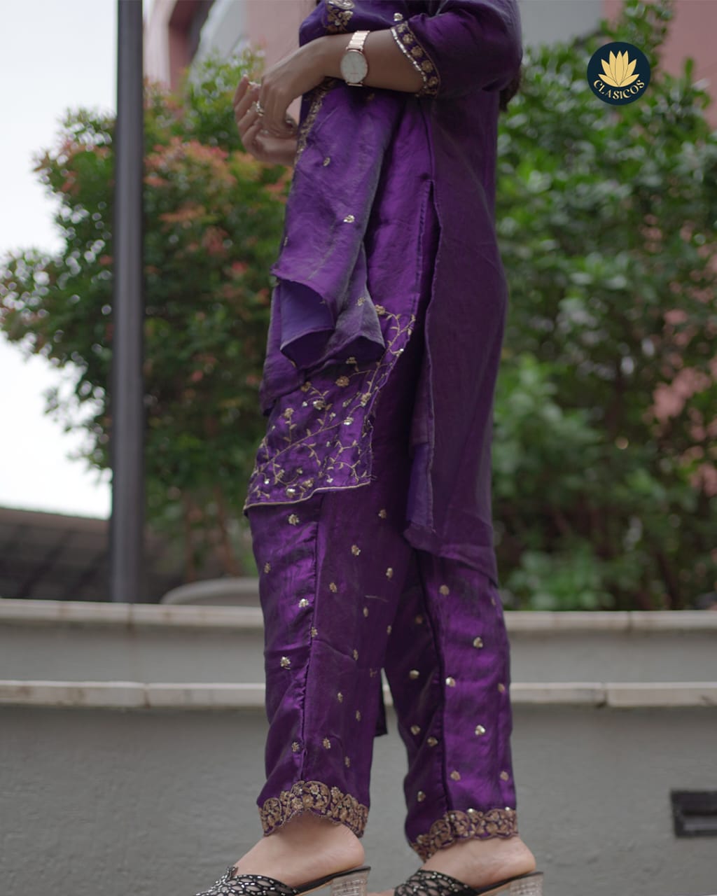 Velvet Organza Partywear Salwar Suit In Vibrant Colours- CLS0138