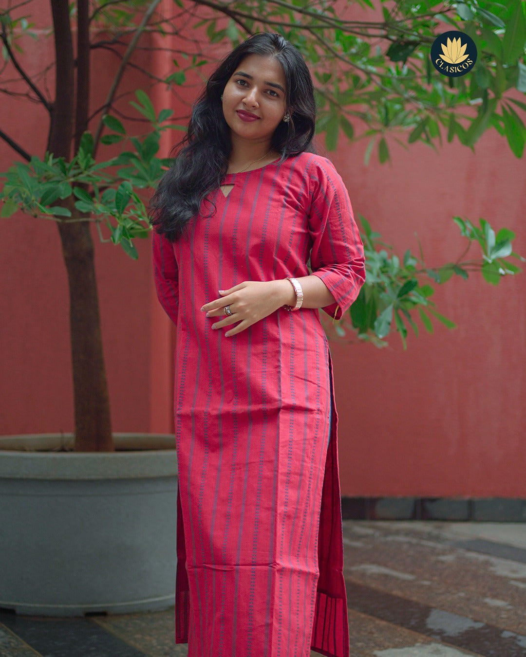 Handloom Cotton Kurti with Lining - CLS0140