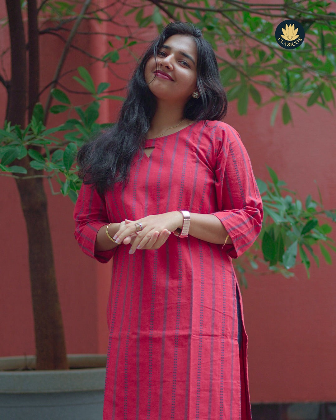 Handloom Cotton Kurti with Lining - CLS0140