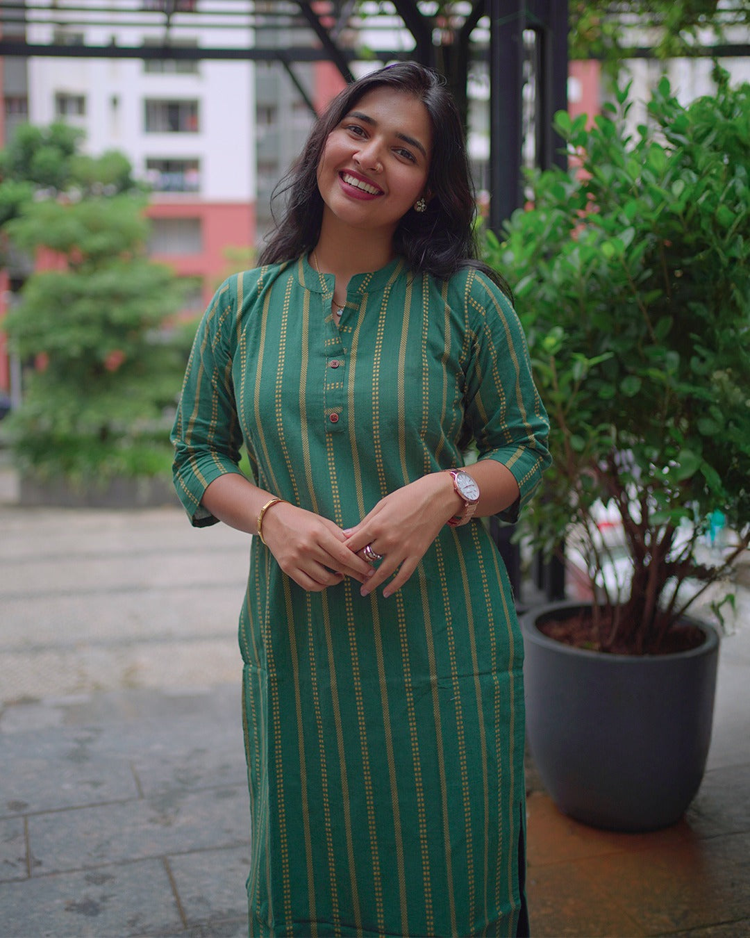 Handloom Cotton Kurti with Lining - CLS0140
