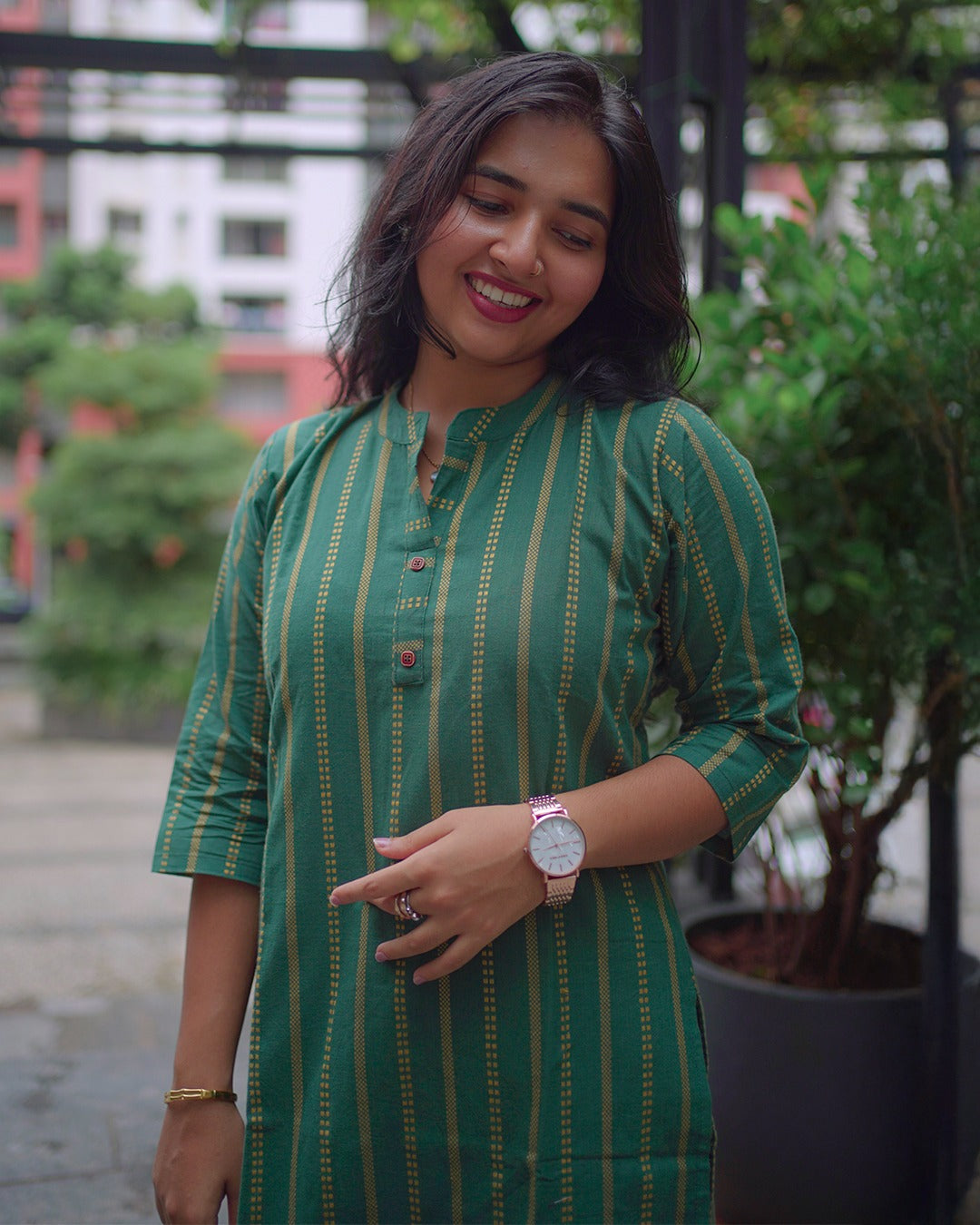 Handloom Cotton Kurti with Lining - CLS0140
