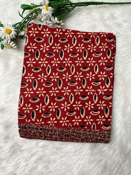 Ajrakh Kurti with smoked yoke - CLS0117