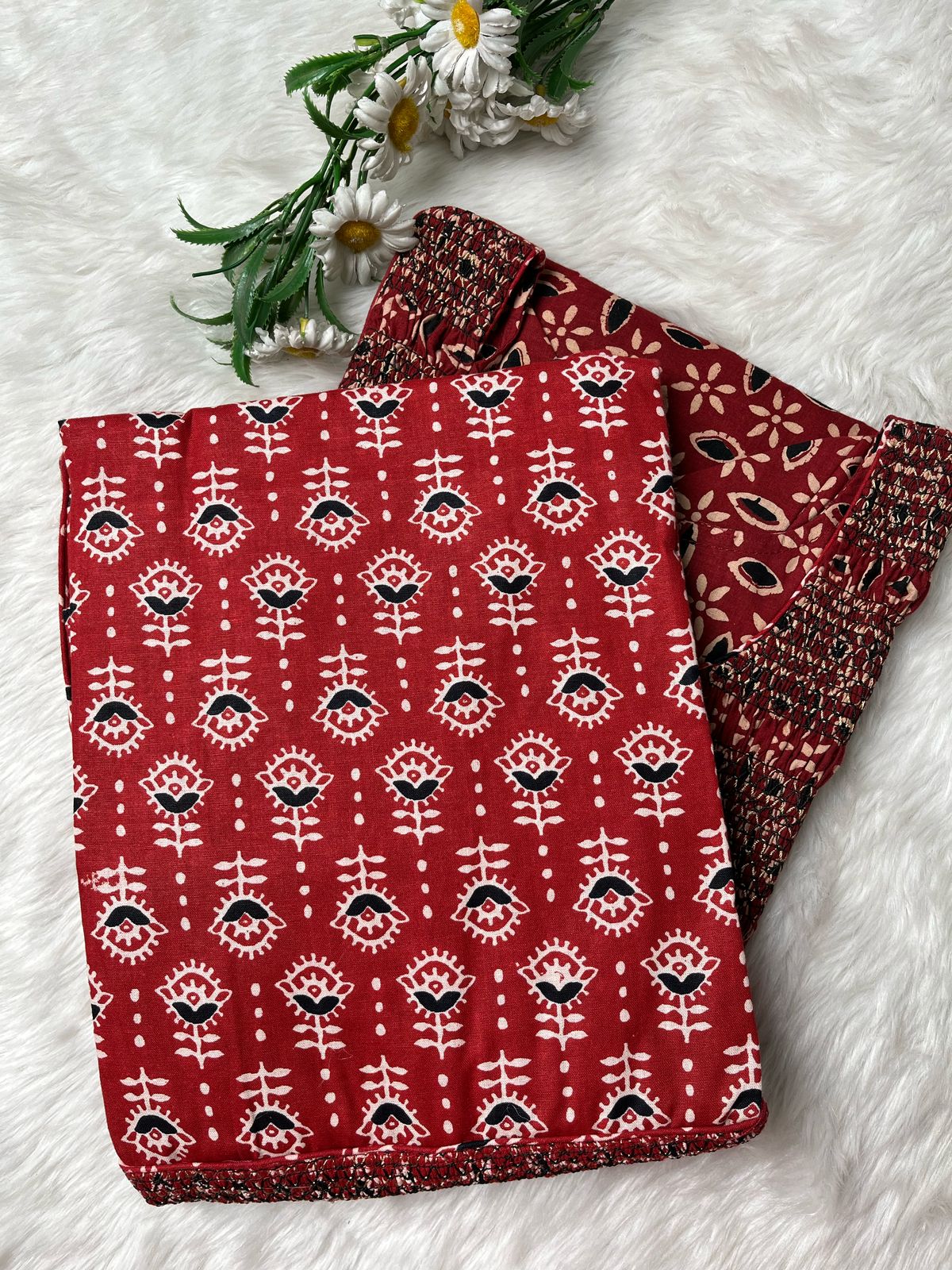 Ajrakh Kurti with smoked yoke - CLS0117
