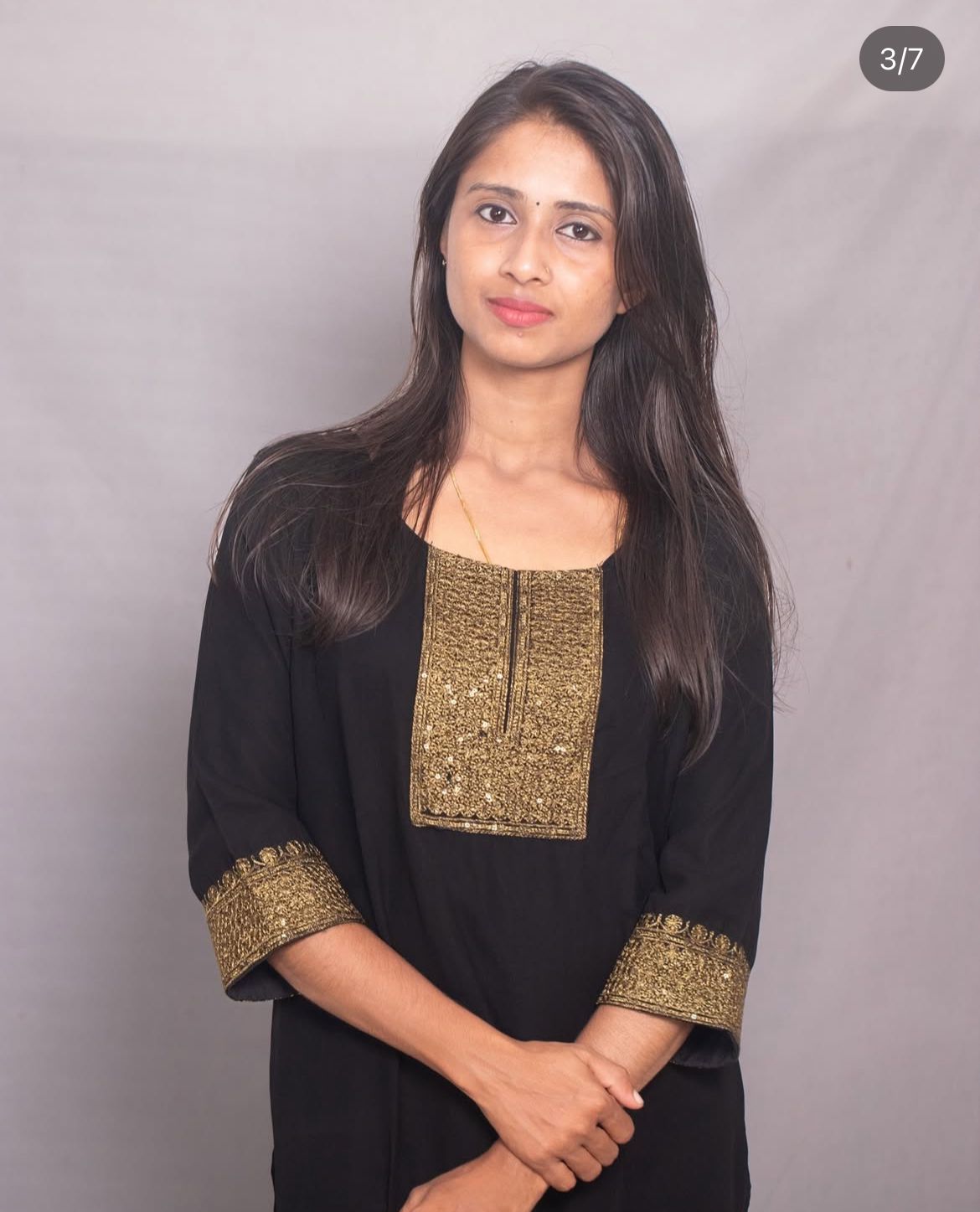 Georgette Slitted Top with Scalloped Dupatta Set