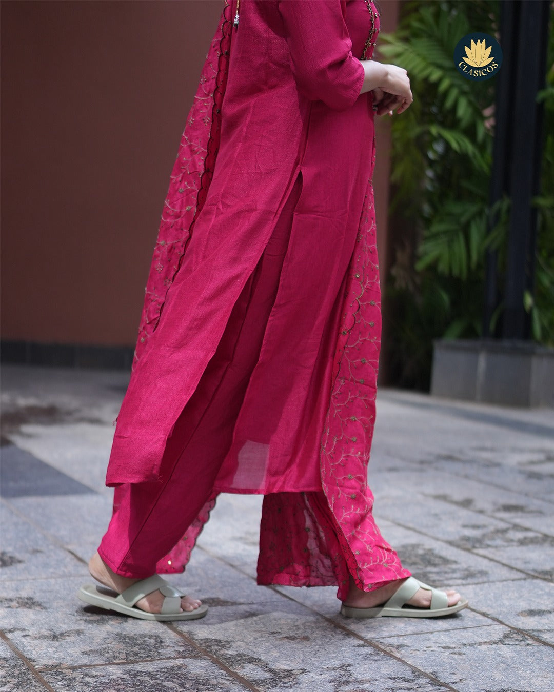 Vijithra Silk Partywear | Red & Green | CLS0160