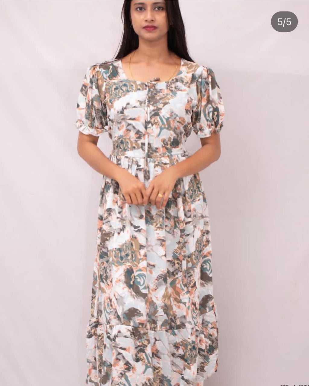 Soft georgette Dress green