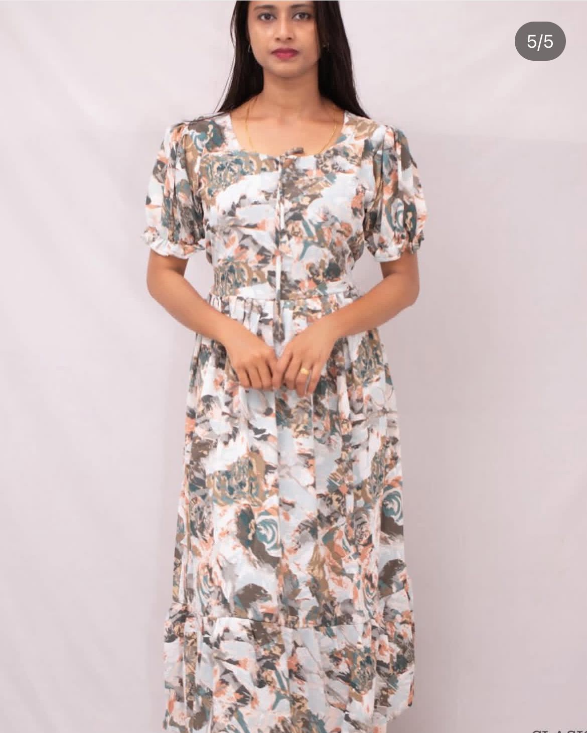 Soft georgette Dress green