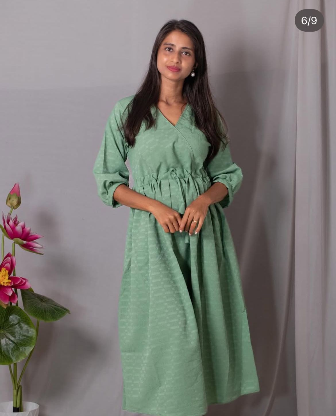 Popcorn Dress with Angrakha Pattern