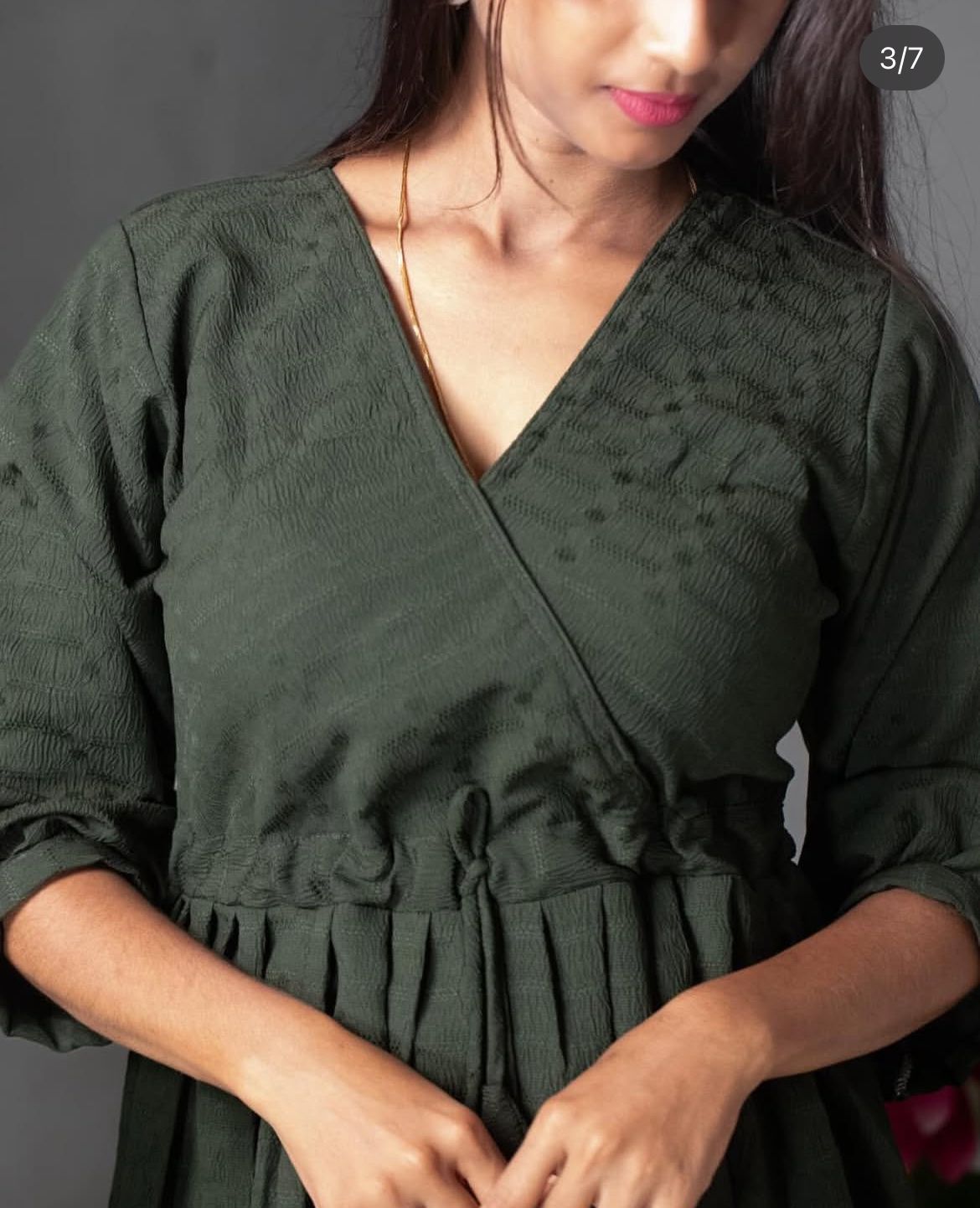 Popcorn Dress with Angrakha Pattern