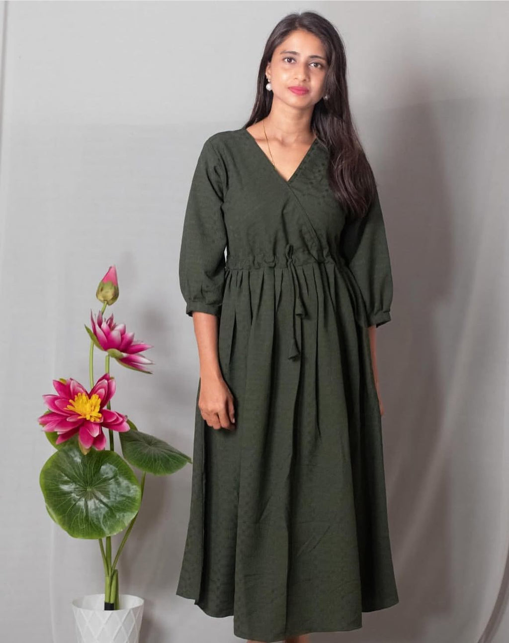 Popcorn Dress with Angrakha Pattern