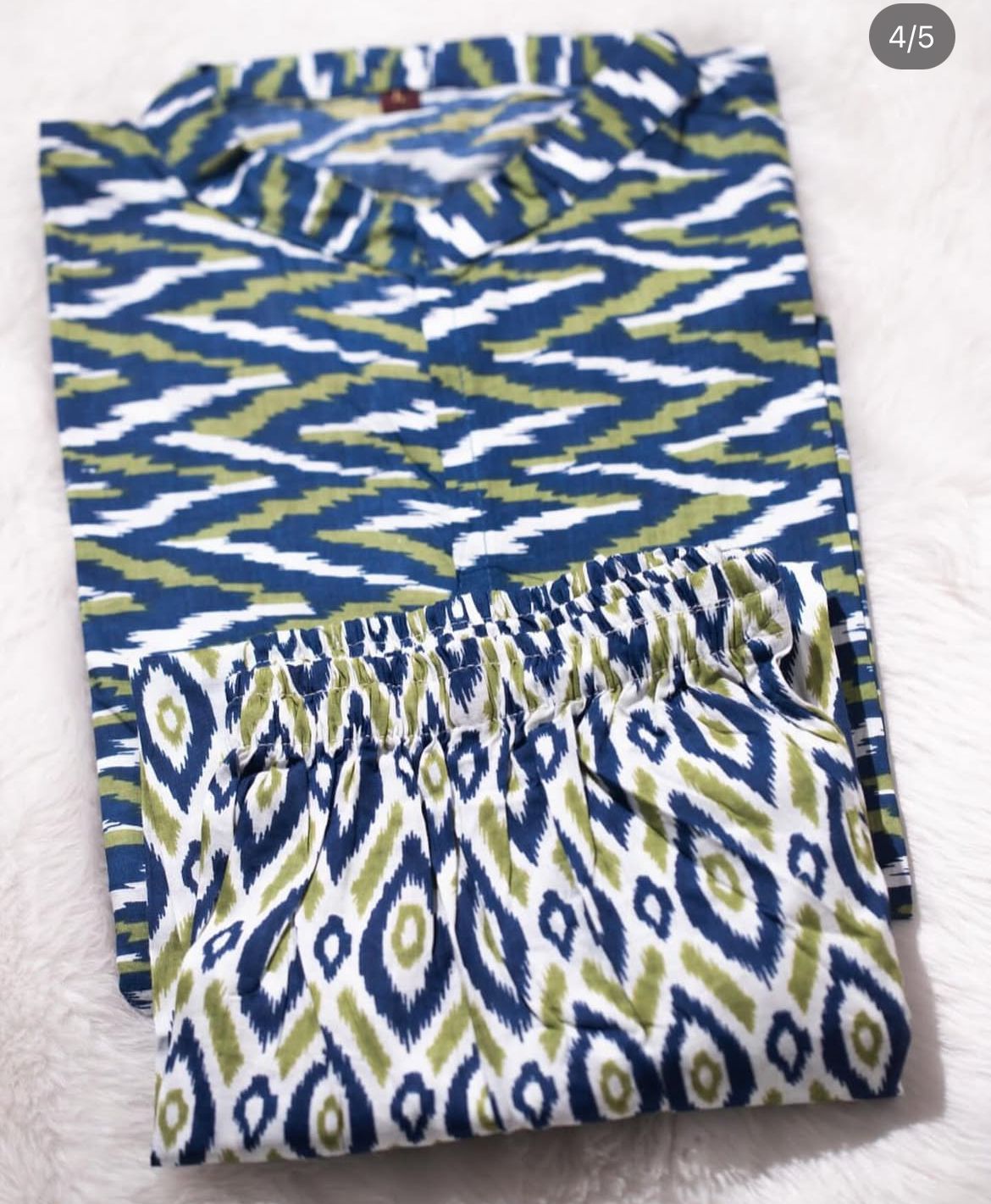 Cotton Co-ord set Zigzag