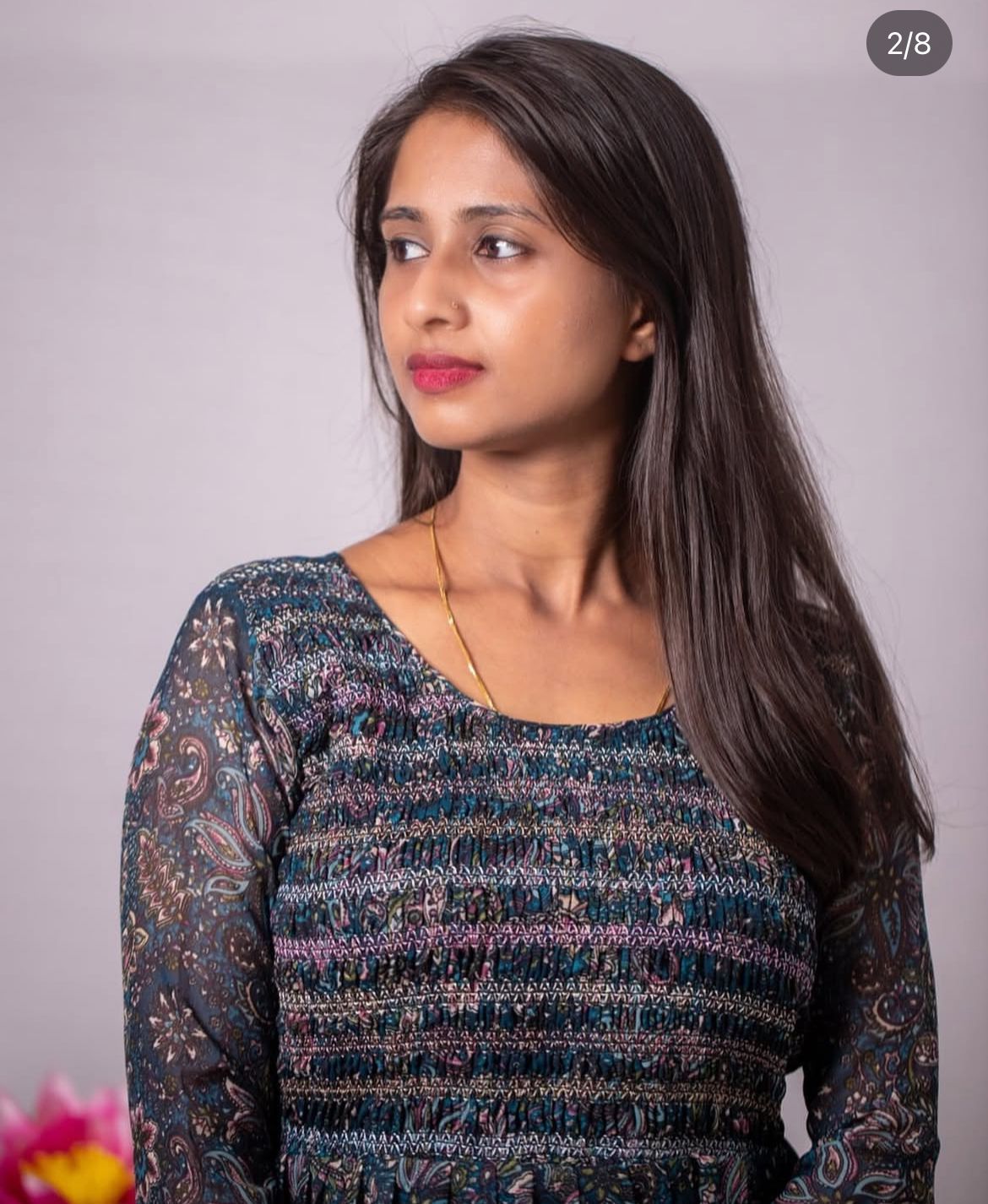 Printed georgette dress